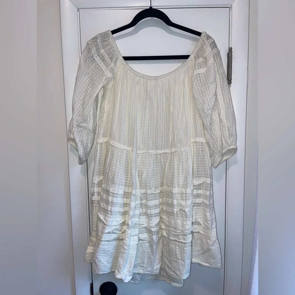 Free People Off the Shoulder White Mini Dress - Picture 4 of 4